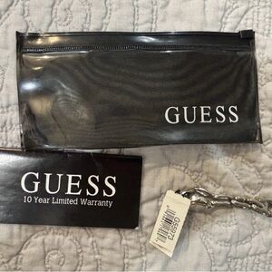 Vintage Guess Round Gold Tone Case Two Tone Stainless Steel Band Watch G55973